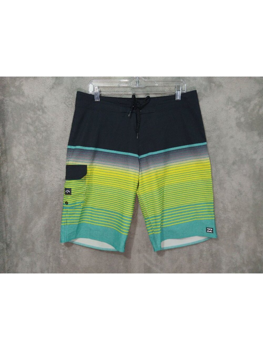 Billabong Shorts Mens 33 Striped Recycler All Day Pro Board Surf Swim Pocket